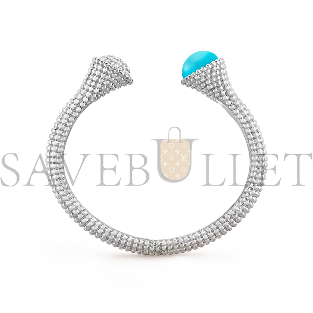 v*n cl*f arpels perlÉe couleurs bracelet, medium model - white gold, Di*m*nd, turquoise  vcarp27700